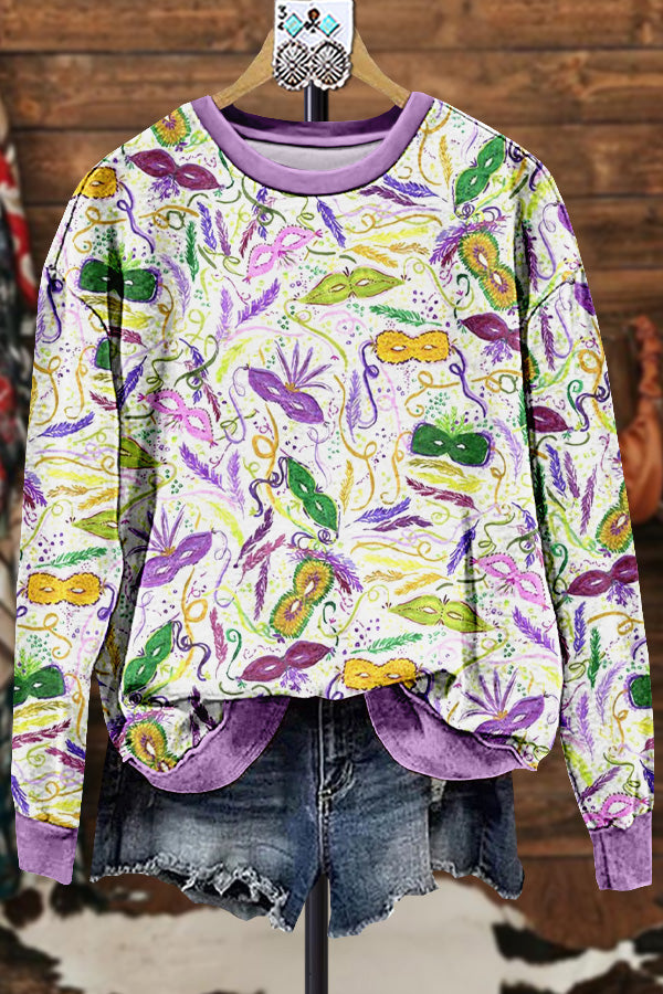 Classic Contrast Mardi Gras Sweatshirt