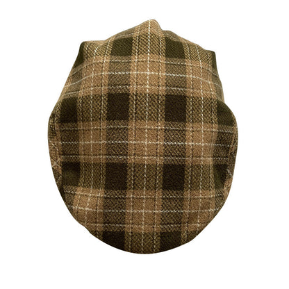 THE PEAKED Marl Flat Hat Oxford-Harris Tweed