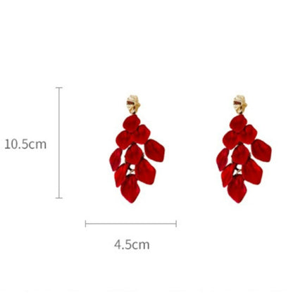 Elegant Petal Tassel Earrings