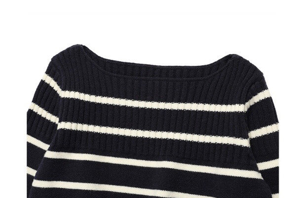 Women's Striped Off-shoulder Sweater