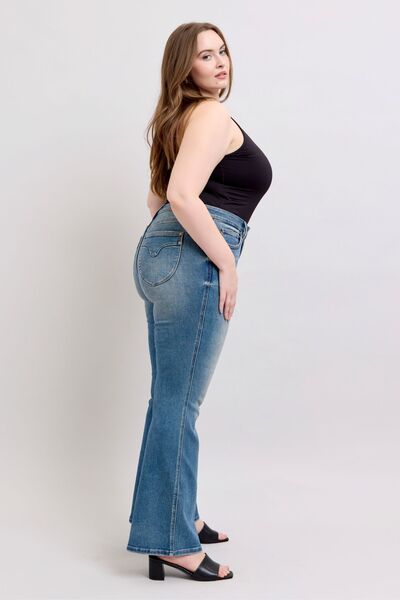 Judy Blue MR Tummy Control Vintage Wash Flare Bell Bottom Jeans