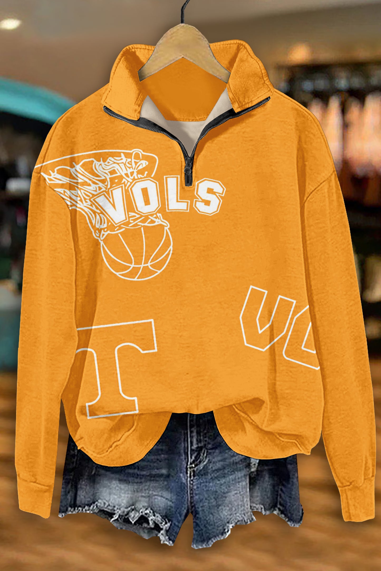 Tennessee Vols Basketball Game Day Print Zip-Up Sweatshirt