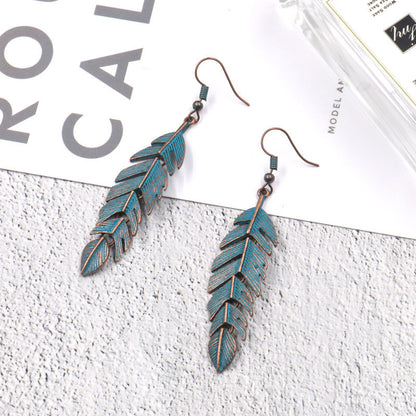 Women's Bohemian Feather Alloy Earrings