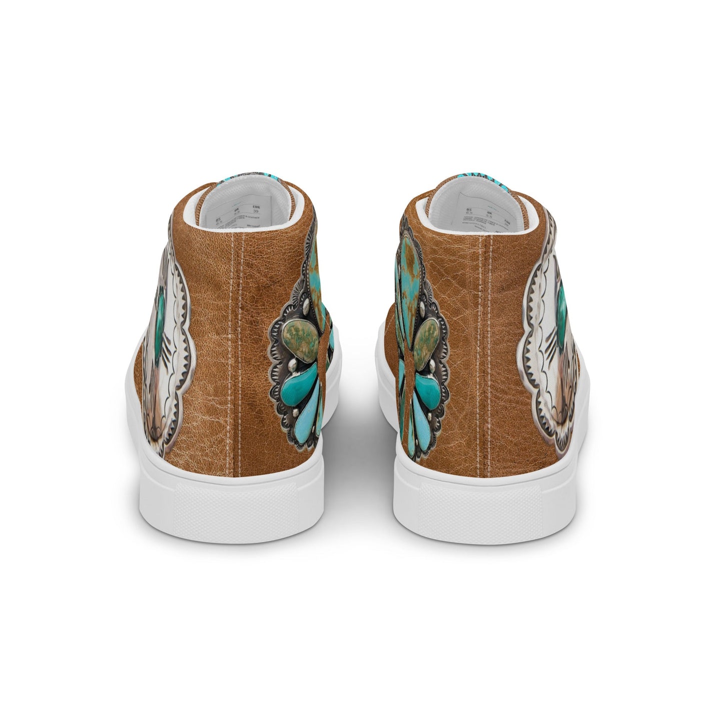 Turquoise Concho Women__ high top canvas shoes