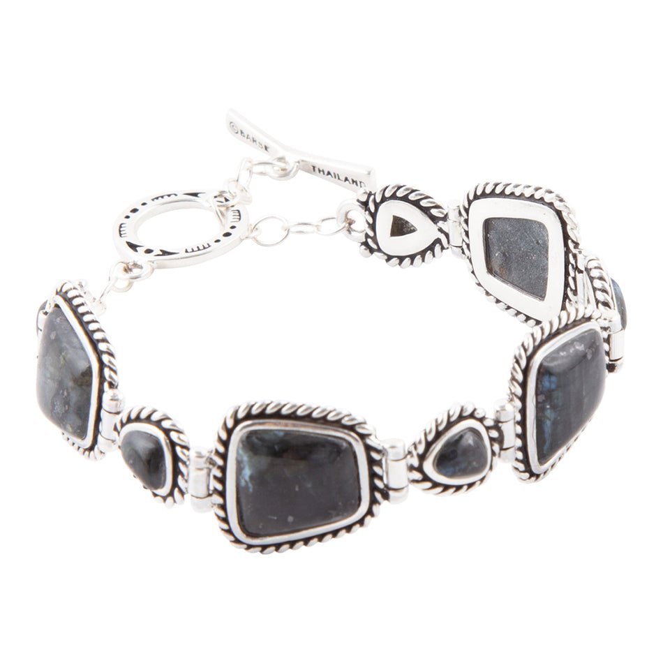 Midnight Labradorite and Sterling Silver Toggle Bracelet