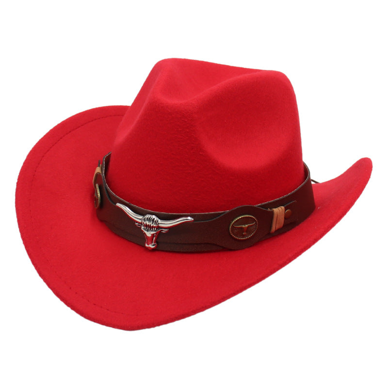 Men's Vintage Western Cowboy Hat Suede Knight British Felt Hat