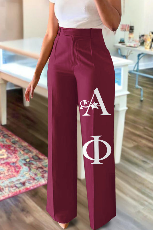 Classic Alpha Phi Print Straight Leg Pants