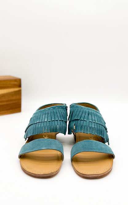 Naughty Monkey Fringe Star Sandal in Teal