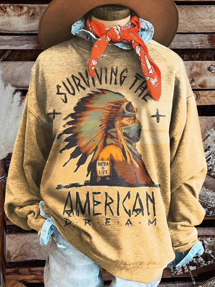 Surviving The American Dream Print Casual Sweatshirt