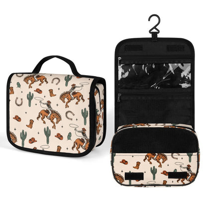 Rodeo Cowboy Western Print Toiletry Travel Bag