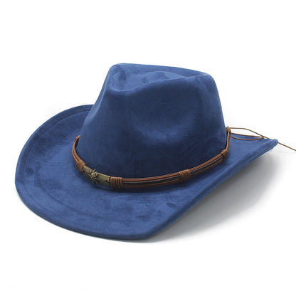 Men's Vintage Western Cowboy Hat Suede Knight British Felt Hat