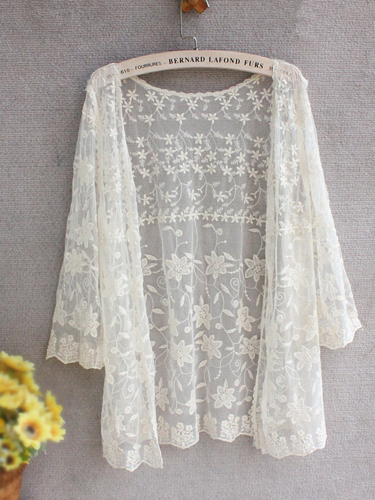 Elegant Classy Floral Lace Flowy Cardigan