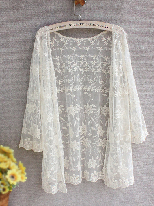 Elegant Classy Floral Lace Flowy Cardigan