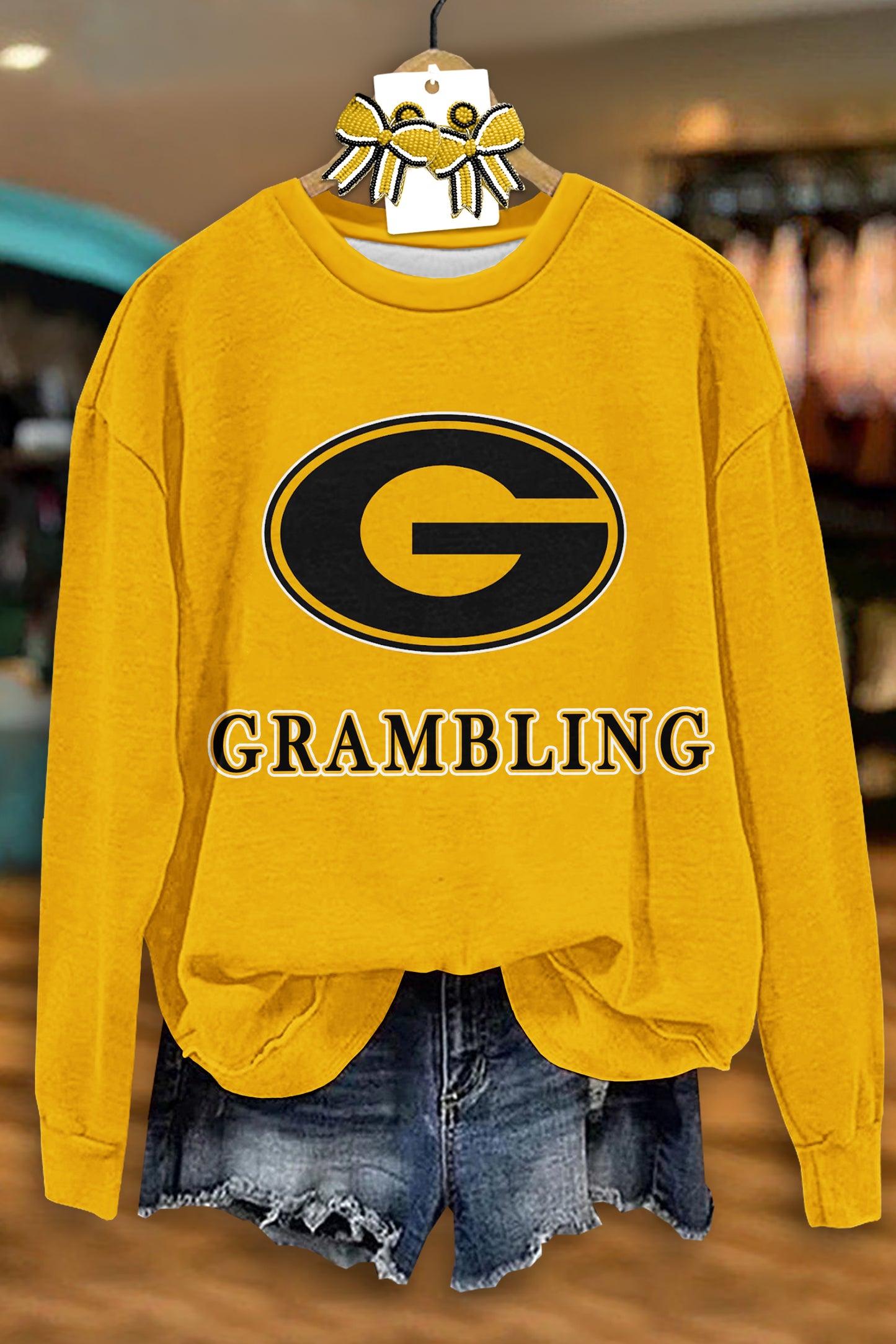 Simple Grambling State Tigers Print Sweatshirt