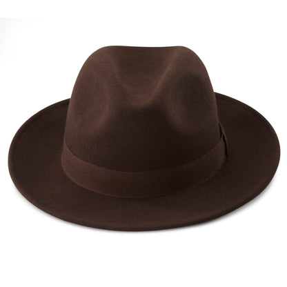 FIDO | TRUE BROWN WOOL FEDORA HAT WITH BAND