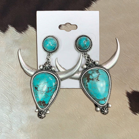 Vintage Western Bullhead Stud Earrings