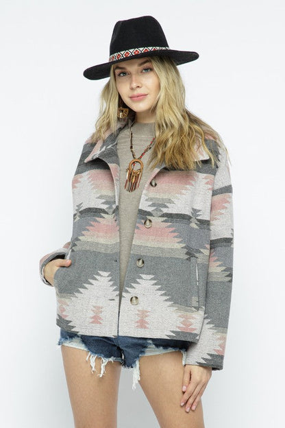 Soft Comfy Lightweight Aztec Pattern Jacket choice of colors