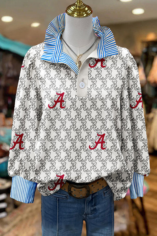 Alabama University Print Striped Blouse