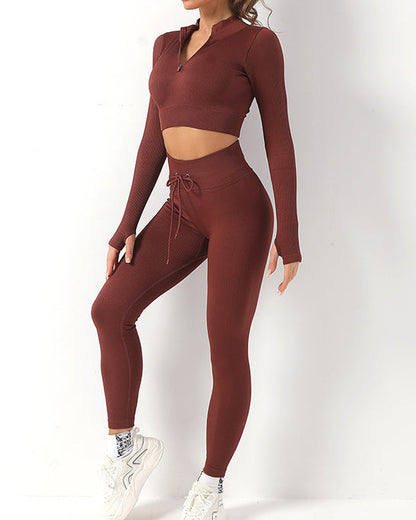 Seamless Threaded Long-Sleeve Quick-Drying Tracksuit