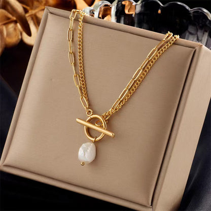 Women's Baroque Pearl Embellished Necklace