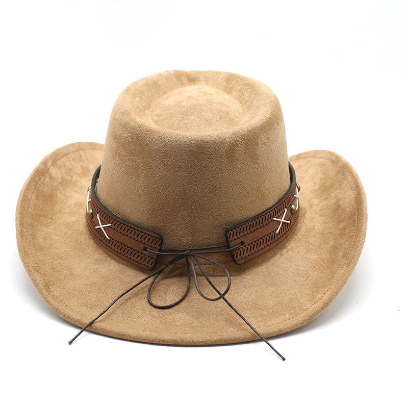 Men's Vintage Western Cowboy Hat Suede Knight British Felt Hat