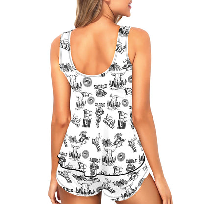 Western Graphitti Tankini Shorts Swim Set