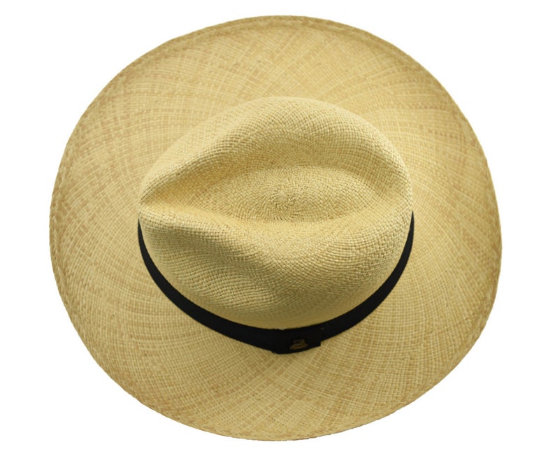 Original Panama Hat - Custom Band Color - Wide Brim Summer Fedora -  Natural Toquilla Straw - Handwoven in Ecuador - EA - HatBox Included-FREE SHIPPING