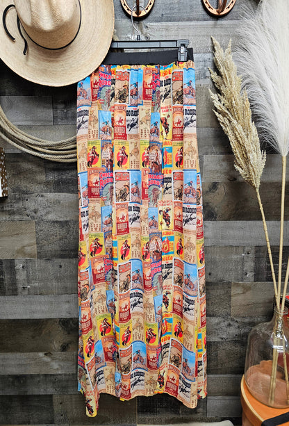 Rodeo Poster Print Beach Maxi Skirt