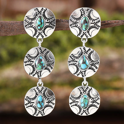 Vintage Ethnic Turquoise Earrings