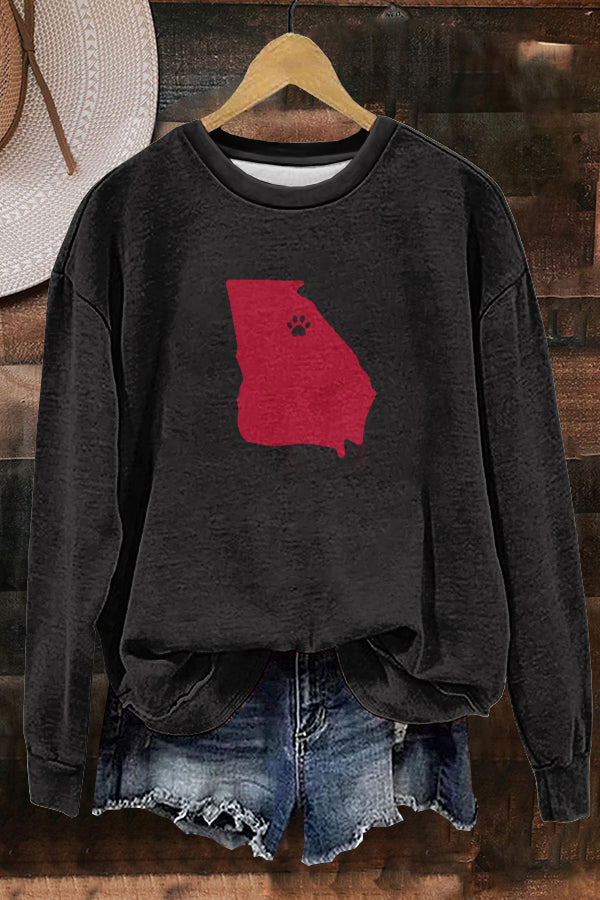 Classic Georgia Map Print Sweatshirt