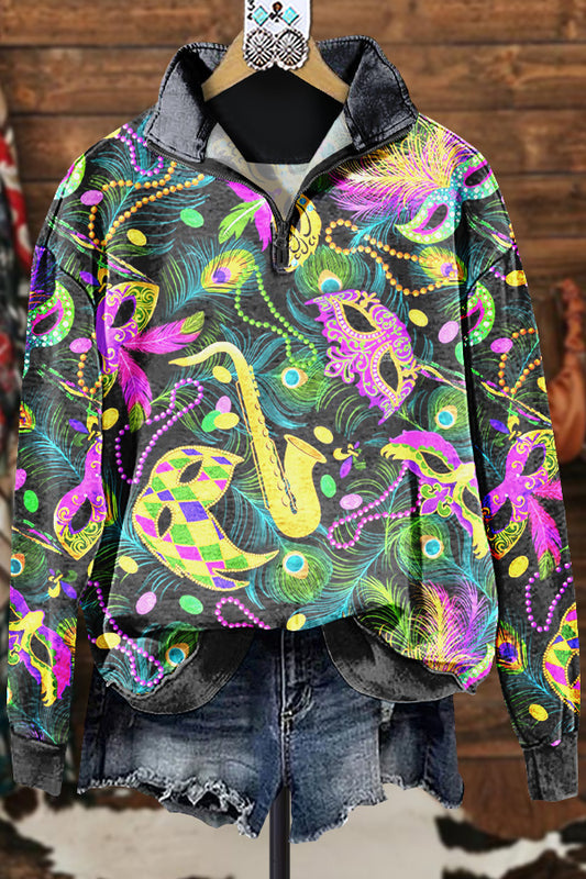 Classic Contrast Mardi Gras Sweatshirt