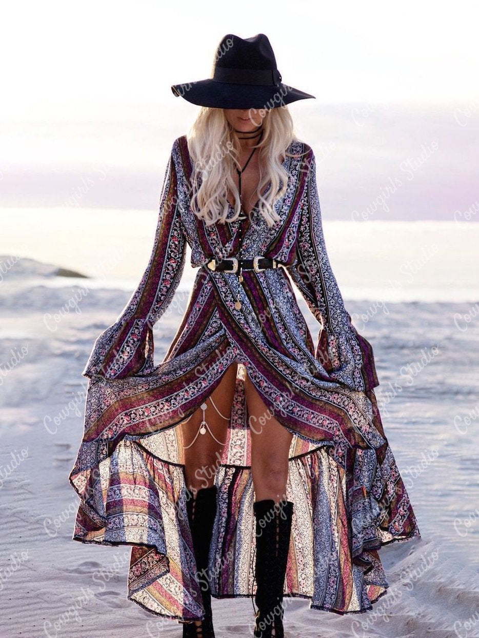 Bohemian maxi dress spring summer dress