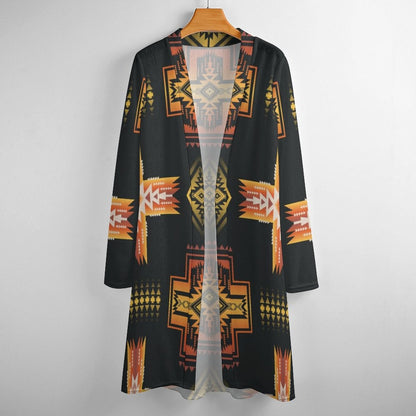 Fire Aztec Lightweight Cardigan Large Print