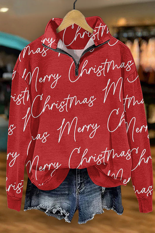 Classic Christmas Print Sweatshirt