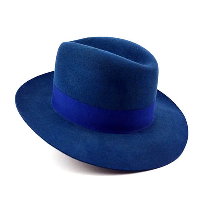 Fedora | | Indigo Blue Wide Brim Hat Men