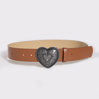 Vintage Heart Engraving Fashion Belt