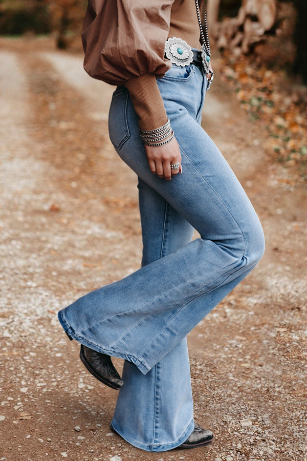 Vintage Washed Flared Jeans