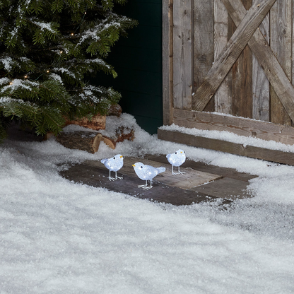 Set of 3 Acrylic Bird Christmas Figures