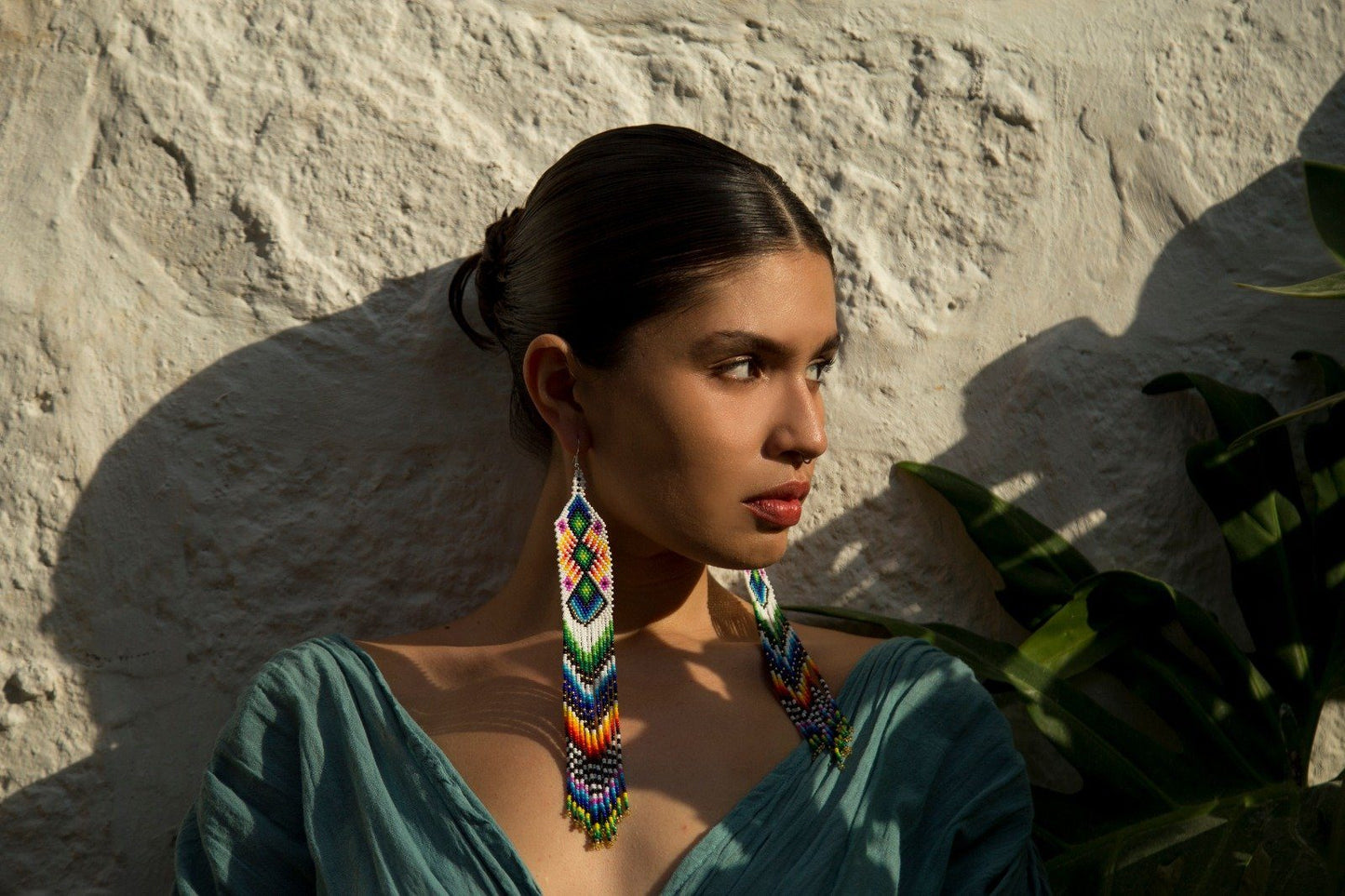 Kaleidoscope Beaded Earrings Made in Mexico