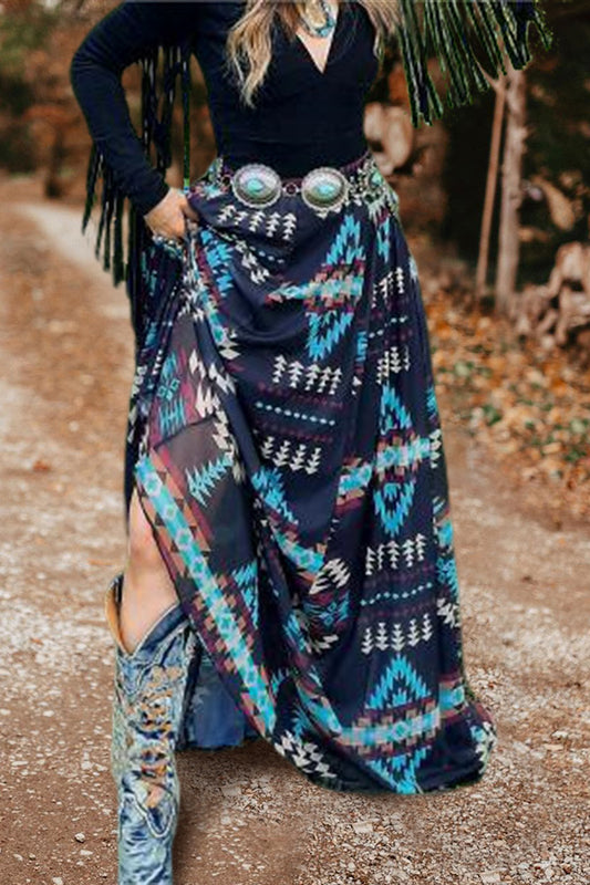 Western Print Skirt