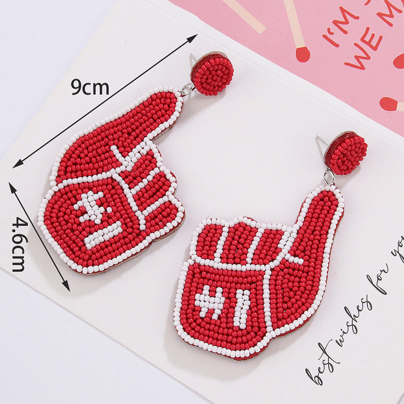 Gameday Finger Bead Earrings