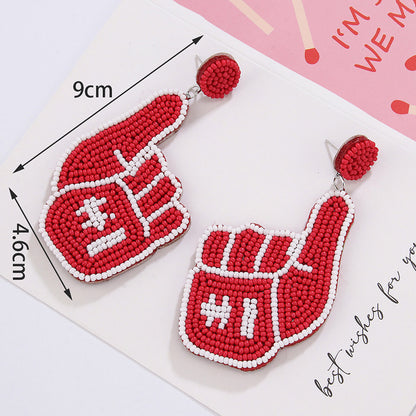 Gameday Finger Bead Earrings