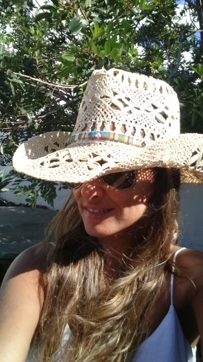 Boho cowboy hats for women, bohemian cowgirl straw hat, stetson western hats, kekugi