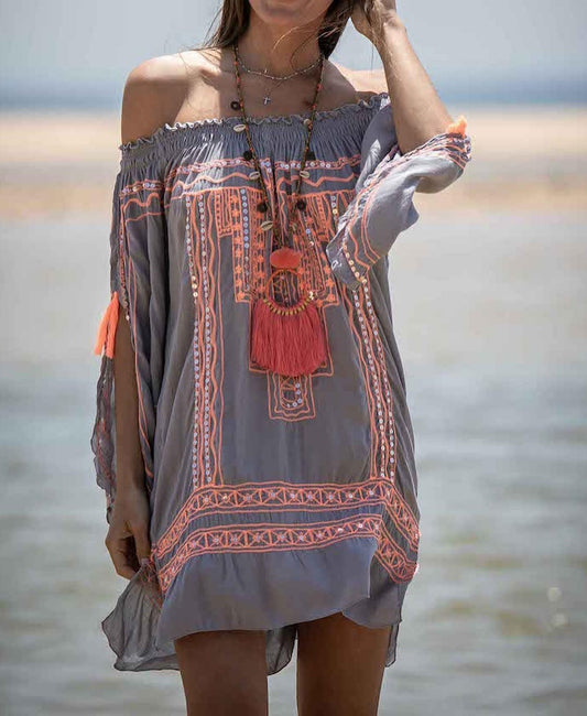 Western casual print dress