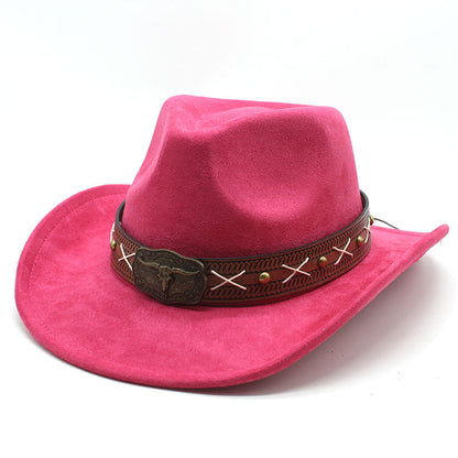 Men's Vintage Western Cowboy Hat Suede Knight British Felt Hat