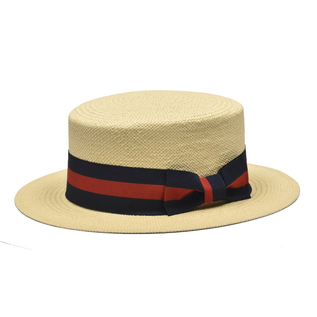 Bruno Capelo Boater Straw Flat Brim Skimmer