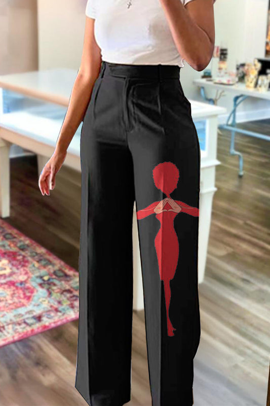 Delta Sigma Theta Sorority Print Straight Pants