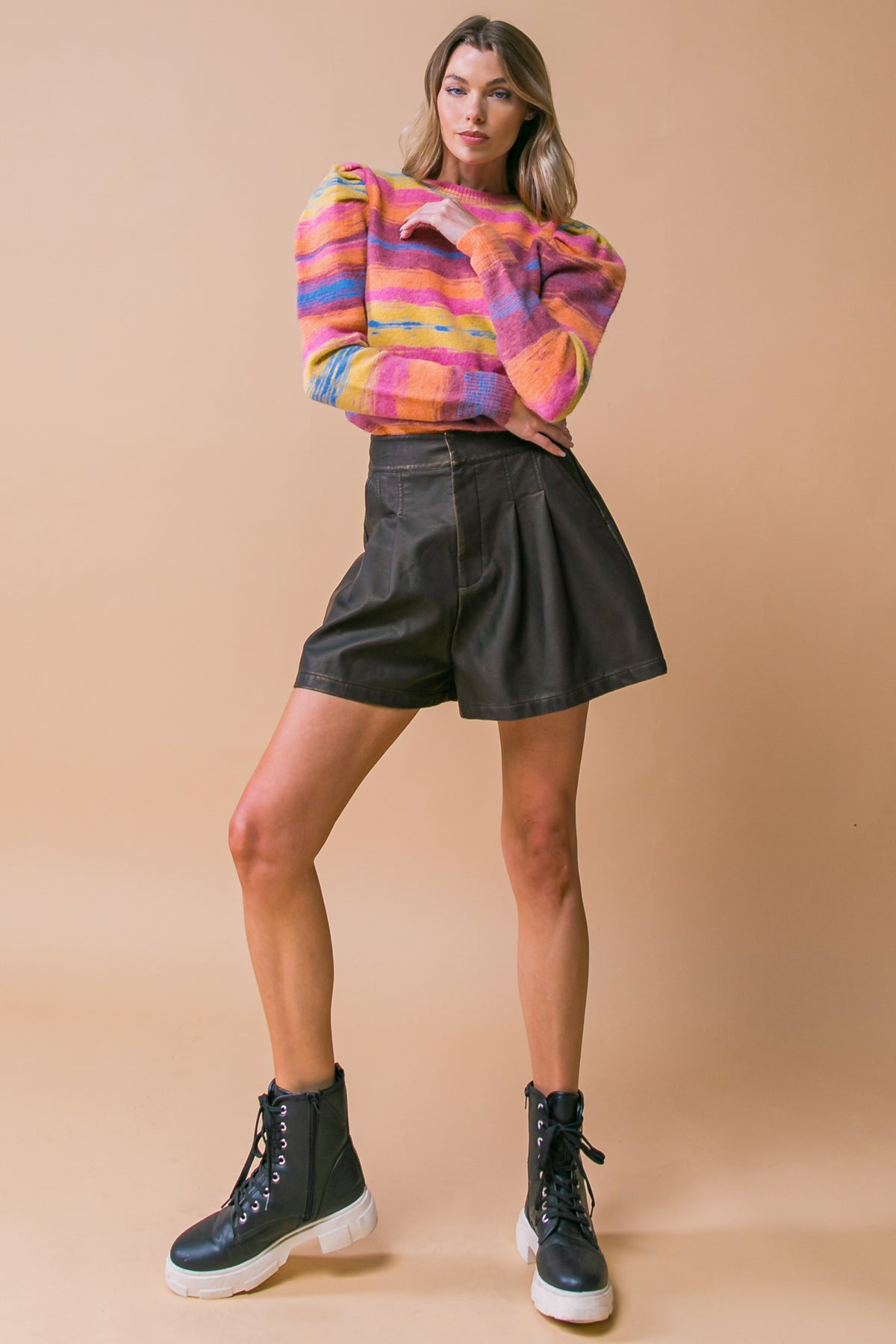 My Greatest Joy Faux Leather Shorts