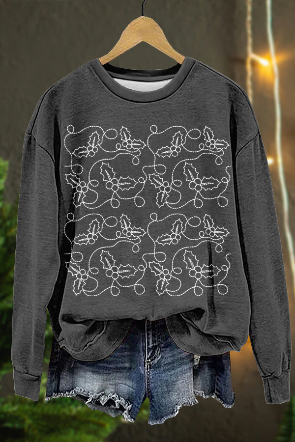 Exquisite Christmas Tree Print Sweatshirt