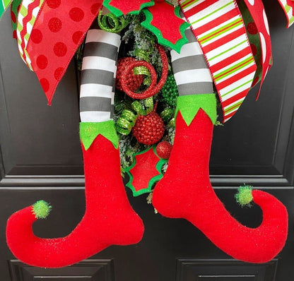 Elf Christmas Wreath-for Front Door &Double Doors